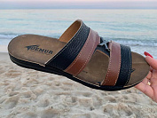 Шлепанцы Malibu MKN6833 black-camel от магазина Frison