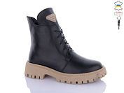 Ботинки Garti 348 чорна шкіра беж байка от магазина Frison
