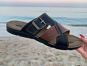 Шлепанцы Malibu MKN6835 black-camel от магазина Frison