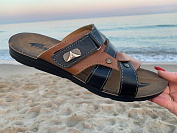 Шлепанцы Malibu MKN6844TS black-camel от магазина Frison