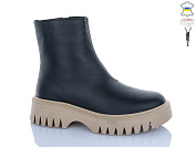 Ботинки Garti 6722 чорний шкіра байка от магазина Frison