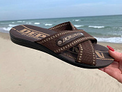 Шлепанцы Malibu Depart brown-white от магазина Frison