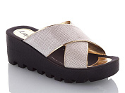 Шлепанцы Malibu W777-19 white-gold от магазина Frison