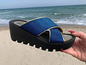 Шлепанцы Gurkem W777 blue-gold от магазина Frison