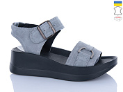 Босоножки Sali 1718-3 сірий замш чор-п от магазина Frison