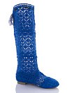 Сапоги Miss Ilonna Вязка ботфорт синий от магазина Frison